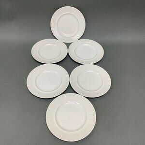 Johnson Brothers Athena Bread and Butter Plates Ivory Ribbed Border Lot of 6